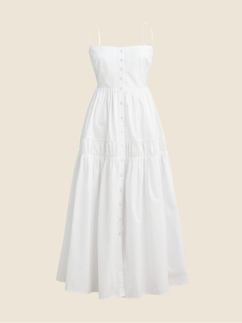 J.Crew White Cotton Poplin Midi Dress Size 12 A-Line Button Front Coastal Chic - Picture 4 of 16